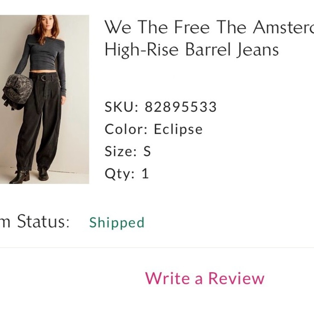 We The Free The Amsterdam High-Rise Barrel Jeans in Eclipse Black